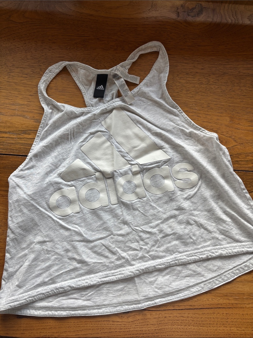 adidas Light Gray Logo Racerback Tank